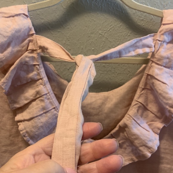 Luca Vanucci Linen Top Summer Mauve Ruffles Women’s Sz Small - Picture 7 of 9